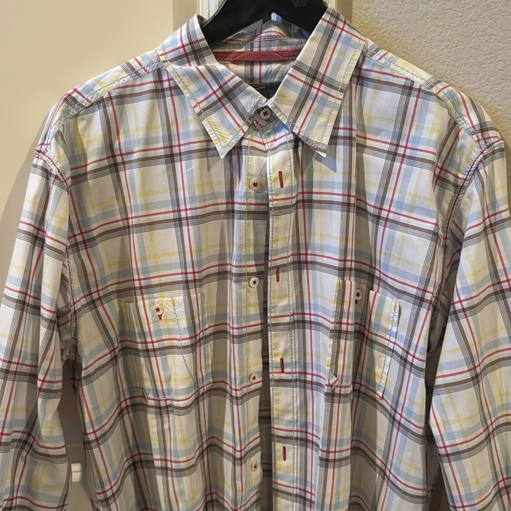 Plaid button down dress/casual shirt.